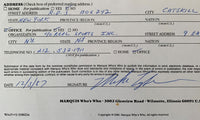 TYSON, MIKE WHO'S WHO IN AMERICA SIGNED APPLICATION (1987-SIGNED BY TYSON AS WORLD HEAVYWEIGHT CHAMPION)