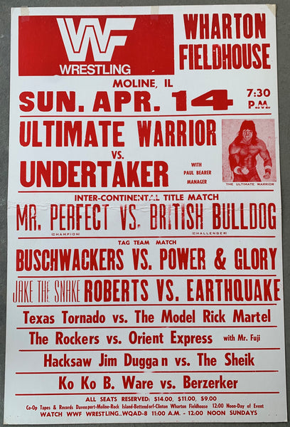 ULTIMATE WARRIOR-UNDERTAKER ON SITE POSTER (1991)