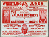 CALHOUN, HAYSTACKS & STEVE TRAVIS VS THE VALIANT BROTHERS ON SITE WRESTLING POSTER (1979)