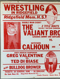 CALHOUN, HAYSTACKS & STEVE TRAVIS VS THE VALIANT BROTHERS ON SITE WRESTLING POSTER (1979)