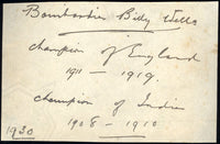 WELLS, BOMBARDIER BILLY INK SIGNATURE