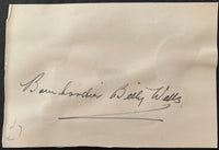 WELLS, BOMBARDIER BILLY INK SIGNATURE