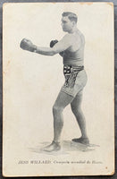 WILLARD, JESS ORIGINAL CUBAN REAL PHOTO POSTCARD (CIRCA 1915-AS WORLD HEAVYWEIGHT CHAMPION)