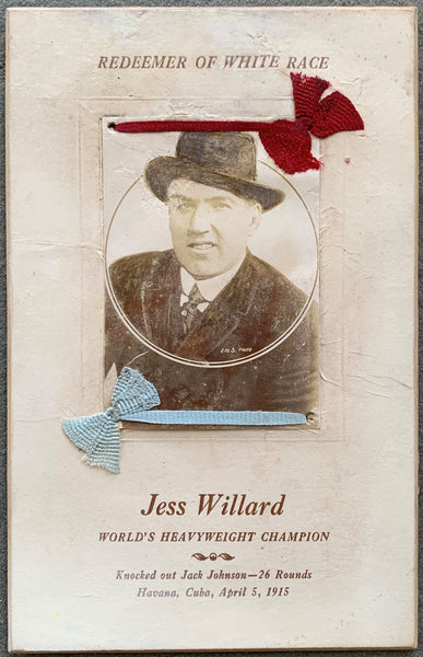 WILLARD, JESS "REDEEMER OF THE WHITE RACE" PHOTO PREMIUM (1915)
