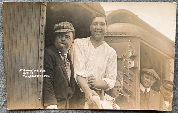 WILLARD, JESS REAL PHOTO POSTCARD (1915-AFTER DEFEATING JACK JOHNSON(