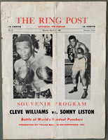 LISTON, SONNY-CLEVELAND WILLIAMS OFFICIAL PROGRAM (1960)