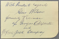 WILSON, GUS INK SIGNATURE (TRAINED JACK DEMPSEY)