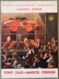 CERDAN, MARCEL-TONY ZALE OFFICIAL PROGRAM (1948-CERDAN WINS TITLE)