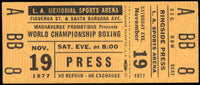 ZAMORA, ALFONSO-JORGE LUJAN FULL TICKET (1977-LUJAN WINS TITLE)