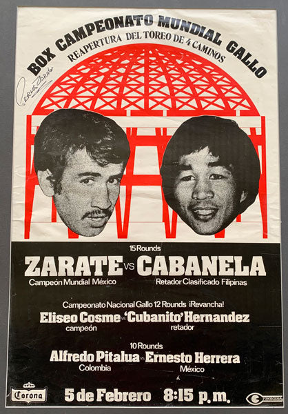 ZARATE, CARLOS-FERNANDO CABANELA SIGNED ON SITE POSTER (1977-SIGNED BY ZARATE)