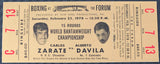 ZARATE, CARLOS-ALBERTO DAVILA FULL TICKET (1978)