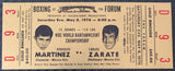 ZARATE, CARLOS-RODOLFO MARTINEZ ON SITE FULL TICKET (1976-ZARATE WINS TITLE)