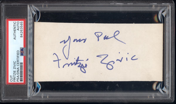 ZIVIC, FRITZIE CUT SIGNATURE (PSA/DNA AUTHENTICATED)